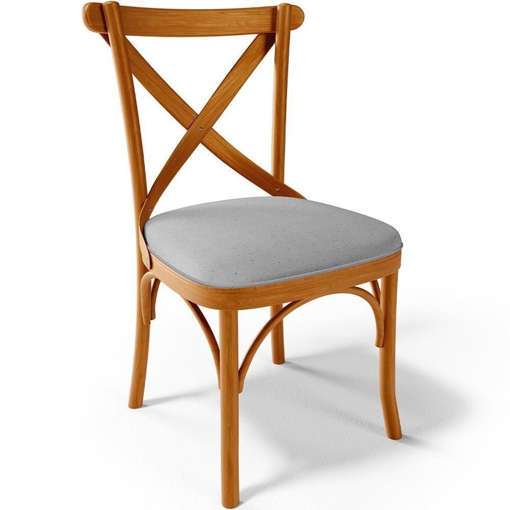 Kit 02 Cadeiras Para Sala De Jantar E Estar Living Estofada ávila L02 Linho Cinza - Lyam - 7