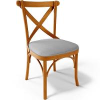 Kit 02 Cadeiras Para Sala De Jantar E Estar Living Estofada ávila L02 Linho Cinza - Lyam - 7