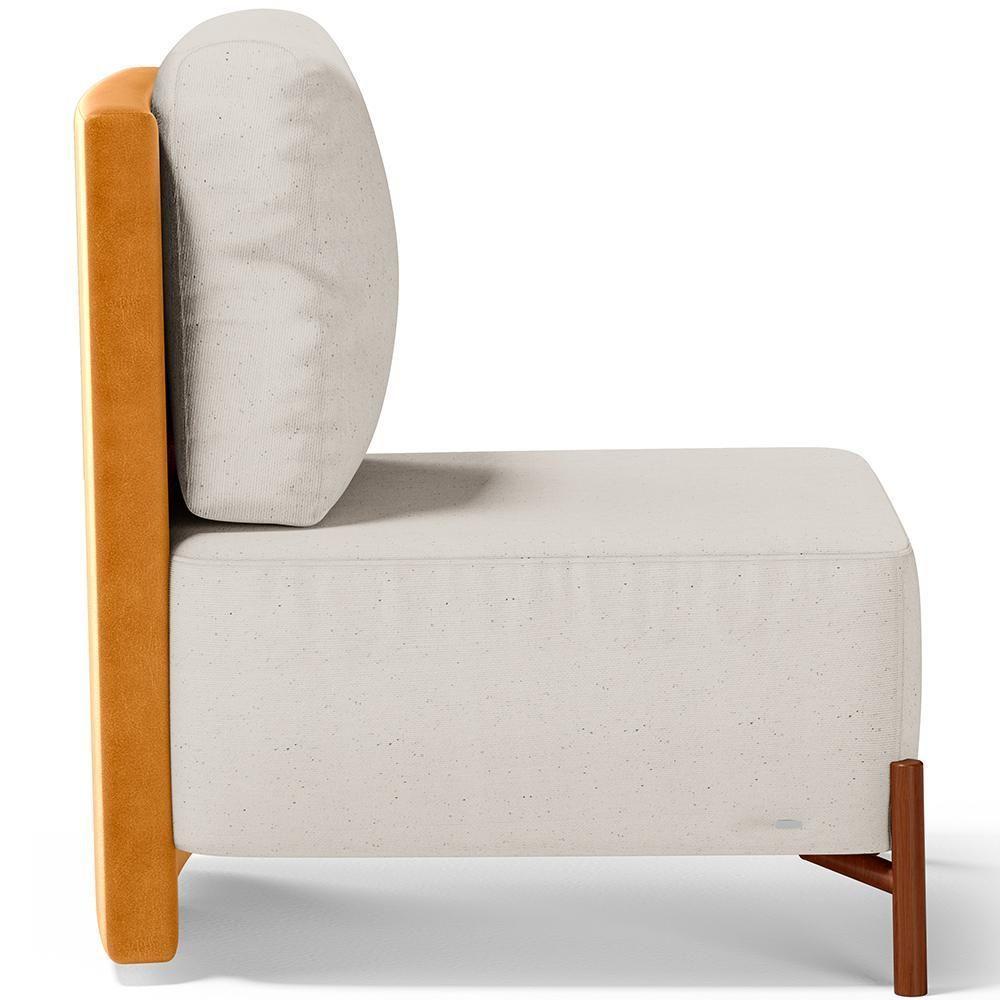 Kit 02 Poltronas Decorativas Sala De Estar Living Hungria L02 Couríssimo Whisky Linho Cru - Lyam - 4