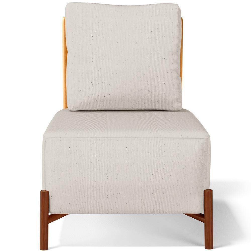 Kit 02 Poltronas Decorativas Sala De Estar Living Hungria L02 Couríssimo Whisky Linho Cru - Lyam - 5