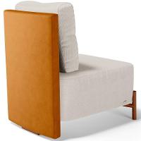 Kit 02 Poltronas Decorativas Sala De Estar Living Hungria L02 Couríssimo Whisky Linho Cru - Lyam - 2