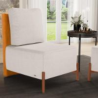 Kit 02 Poltronas Decorativas Sala De Estar Living Hungria L02 Couríssimo Whisky Linho Cru - Lyam - 9