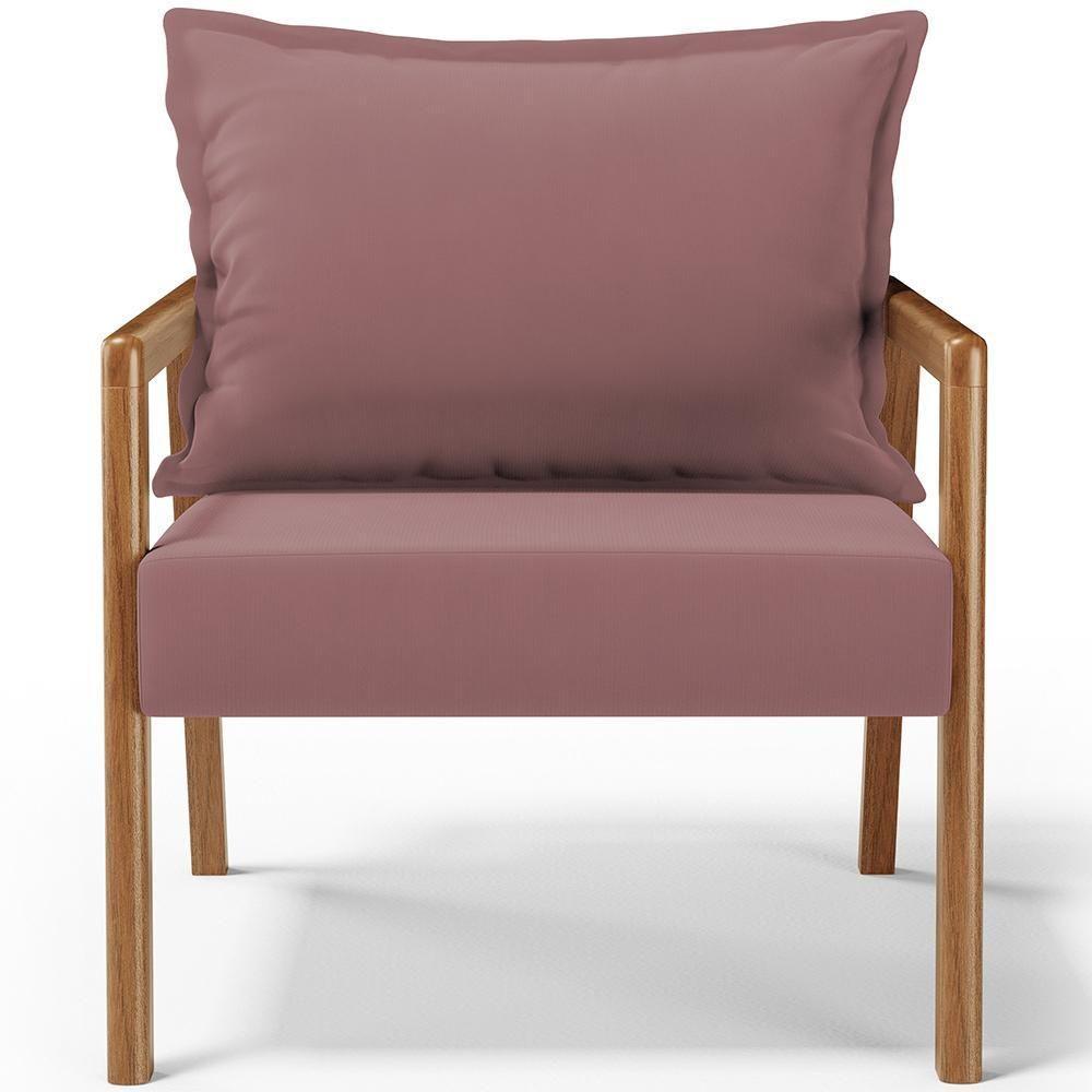 Kit 02 Poltronas Decorativa Para Sala De Estar Alícia B04 Suede Rosê - Lyam Decor - 4