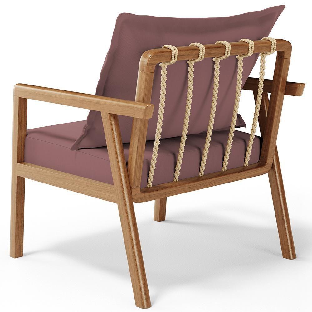 Kit 02 Poltronas Decorativa Para Sala De Estar Alícia B04 Suede Rosê - Lyam Decor - 5