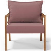 Kit 02 Poltronas Decorativa Para Sala De Estar Alícia B04 Suede Rosê - Lyam Decor