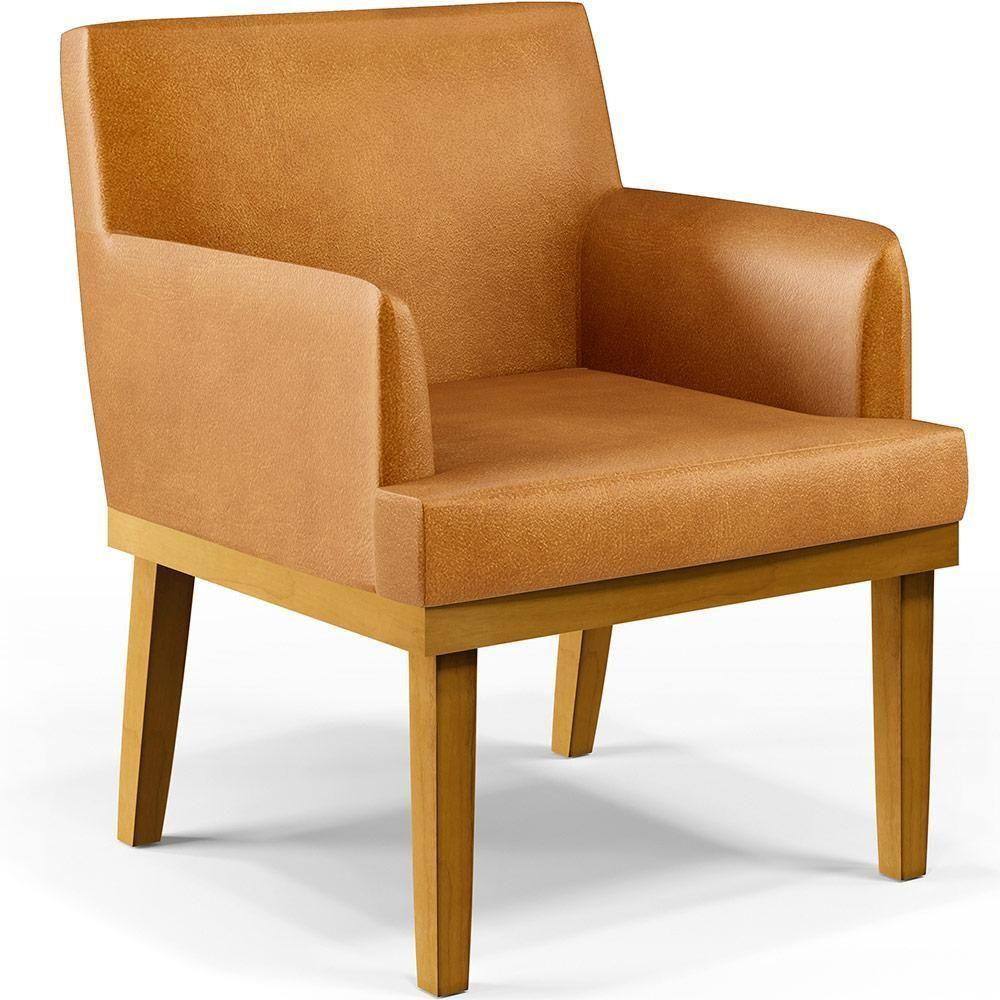 Kit 02 Poltronas Decorativas Sala De Estar Base Mel Beatriz W01 Couríssimo Whisky - Lyam Decor - 2