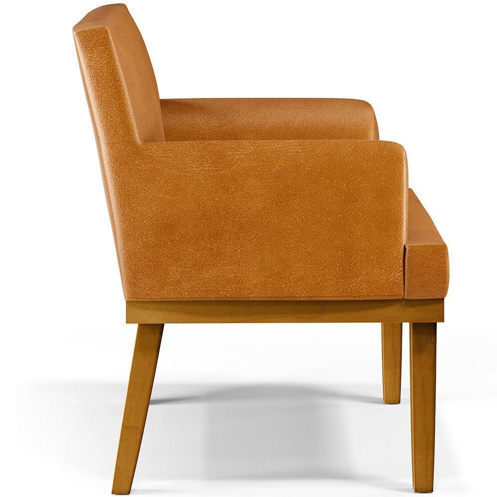 Kit 02 Poltronas Decorativas Sala De Estar Base Mel Beatriz W01 Couríssimo Whisky - Lyam Decor - 8