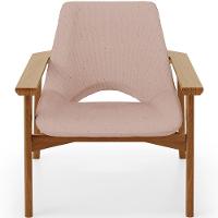 Kit 02 Poltronas Decorativa Para Sala De Estar Living Base Madeira Becker L02 Linho Rosê - Lyam Decor - 5