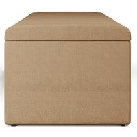 Calçadeira Recamier Baú Para Cama De Casal King Dália 195x50 Cm W01 Linho Bege Escuro - Lyam