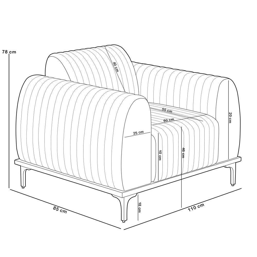 Kit 02 Poltronas Decorativa Base De Madeira Castanho E Pés Metalizado D'ouro Molino D02 Bouclê Creme B-54 - Lyam Decor - 3
