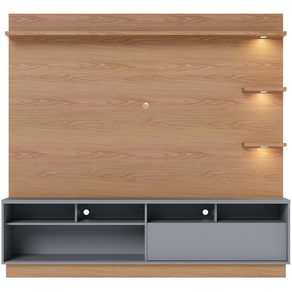 Estante Painel Para Tv 70 Pol Com Led Itapema C04 Freijó Cinza Fosco - Lyam Decor - 4