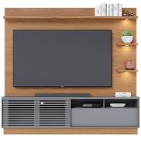 Estante Painel Para Tv 70 Pol Com Led Itapema C04 Freijó Cinza Fosco - Lyam Decor - 1