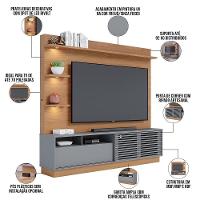 Estante Painel Para Tv 70 Pol Com Led Itapema C04 Freijó Cinza Fosco - Lyam Decor - 2