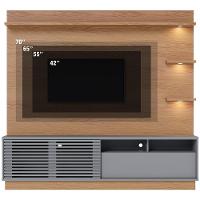 Estante Painel Para Tv 70 Pol Com Led Itapema C04 Freijó Cinza Fosco - Lyam Decor - 3