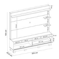 Estante Painel Para Tv 70 Pol Com Led Itapema C04 Freijó Cinza Fosco - Lyam Decor - 5