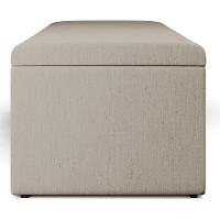 Calçadeira Recamier Baú Para Cama De Casal Queen Dália 195x50 Cm W01 Linho Bege - Lyam
