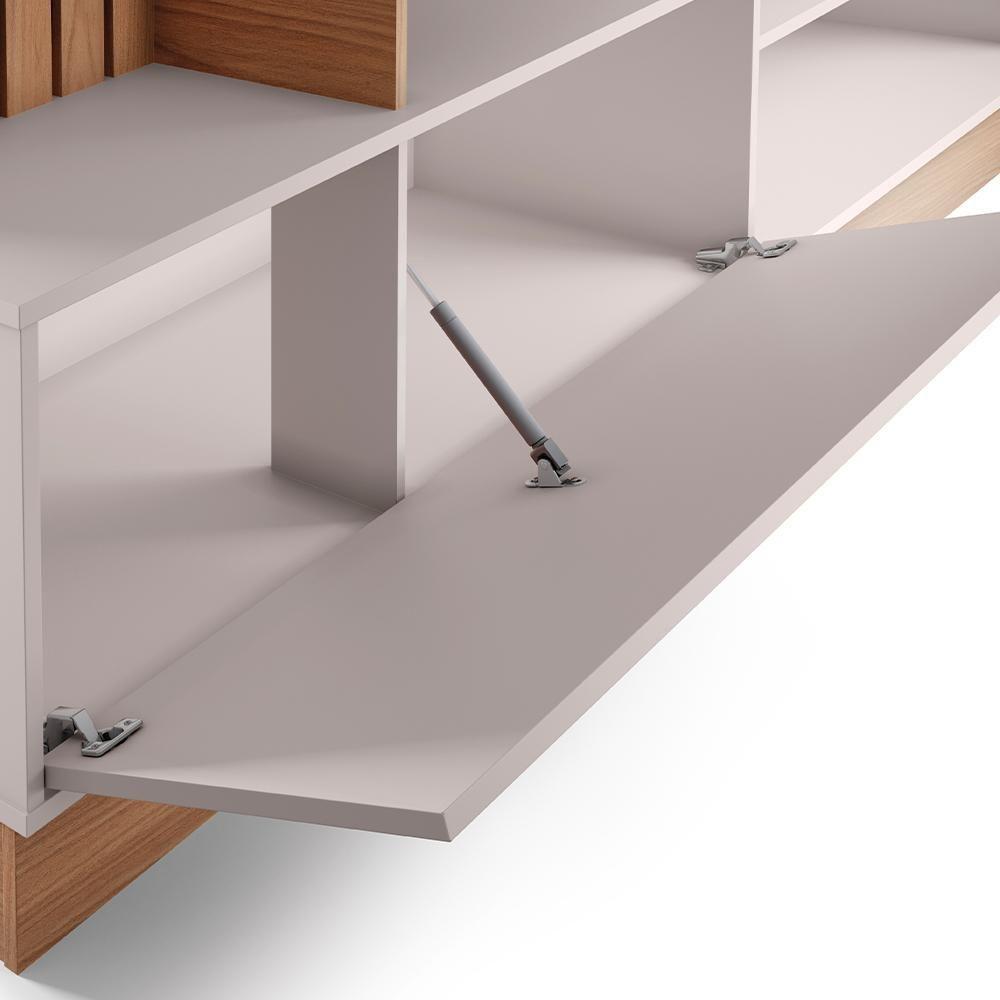 Estante Painel Para Tv 65 Pol Com Led Aracati C04 Freijó Off White Matte - Lyam Decor - 3