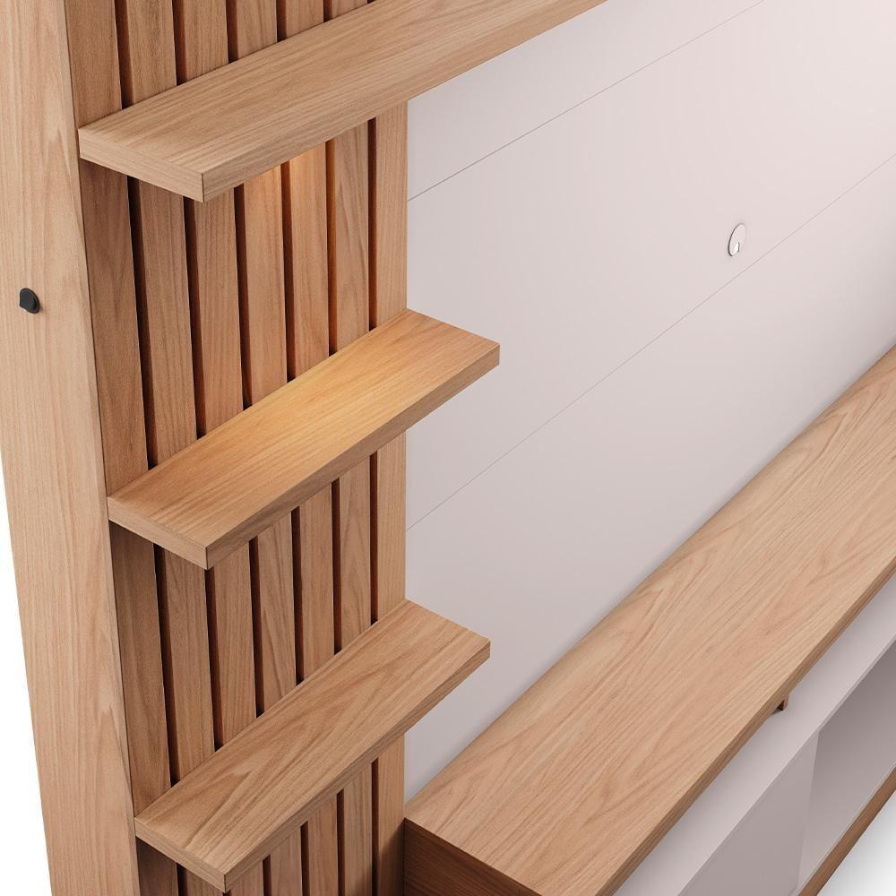 Estante Painel Para Tv 65 Pol Com Led Aracati C04 Freijó Off White Matte - Lyam Decor - 4