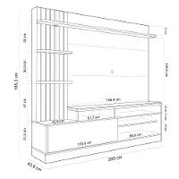 Estante Painel Para Tv 65 Pol Com Led Aracati C04 Freijó Off White Matte - Lyam Decor - 5