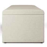 Calçadeira Recamier Baú Para Cama De Casal King Dália 195x50 Cm W01 Linho Champagne - Lyam