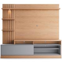 Estante Painel Para Tv 65 Pol Com Led Aracati C04 Freijó Cinza Fosco - Lyam Decor - 1