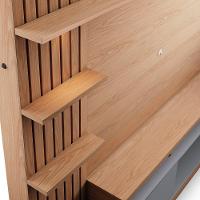 Estante Painel Para Tv 65 Pol Com Led Aracati C04 Freijó Cinza Fosco - Lyam Decor