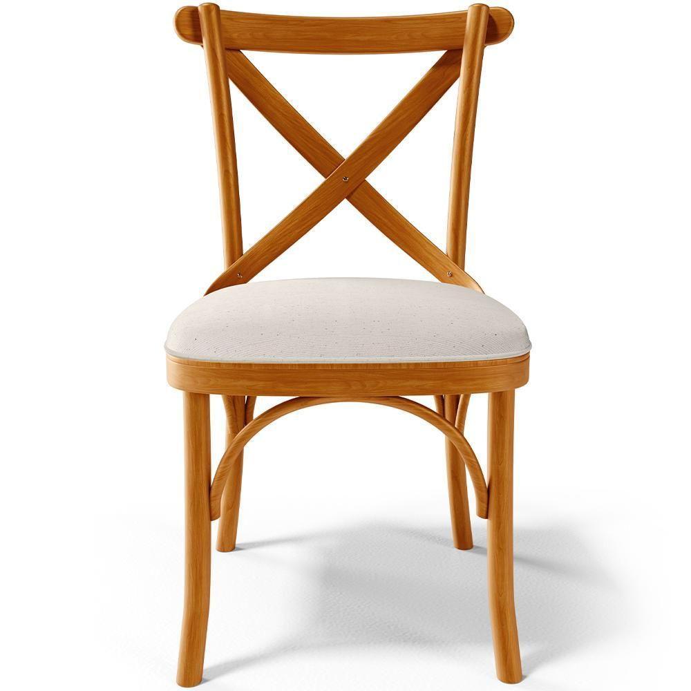 Kit 04 Cadeiras Para Sala De Jantar E Estar Living Estofada ávila L02 Linho Cru - Lyam - 2