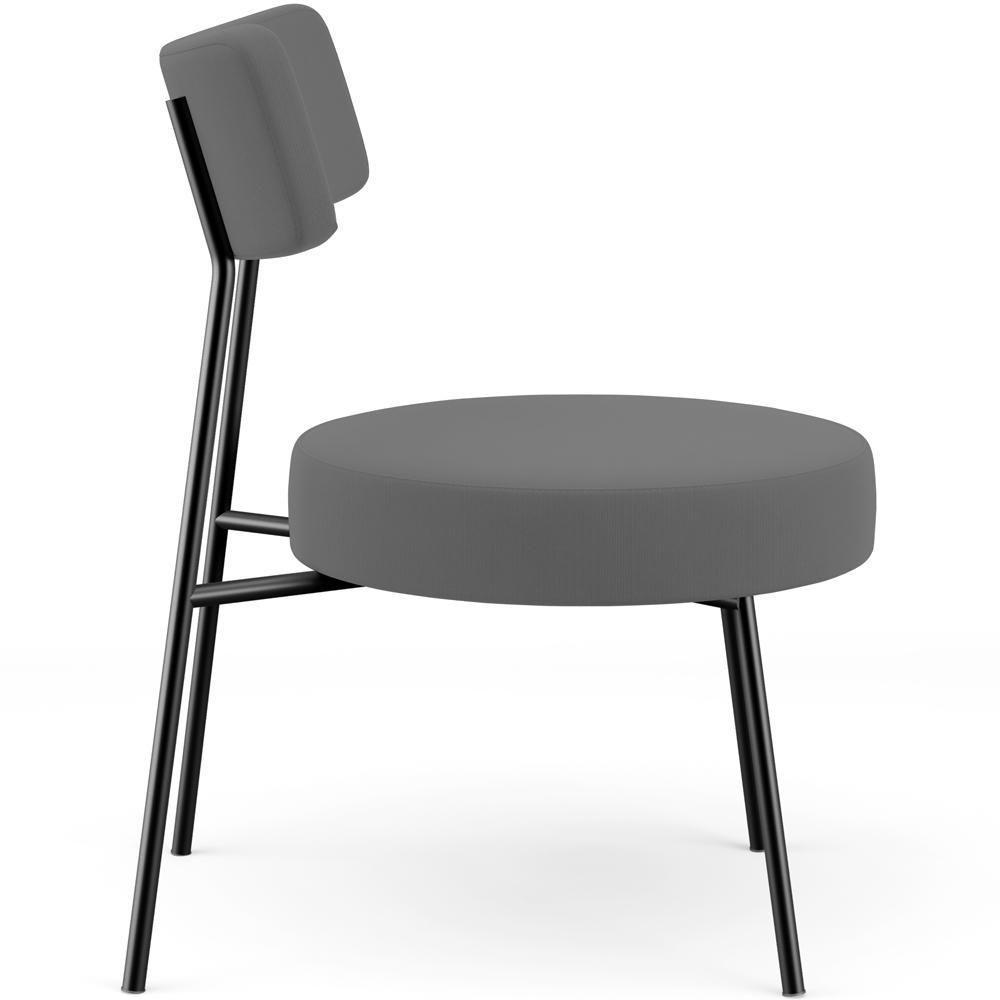 Kit 02 Poltronas Decorativas Para Sala De Estar Base Fixa Londres L02 Suede Cinza - Lyam - 2