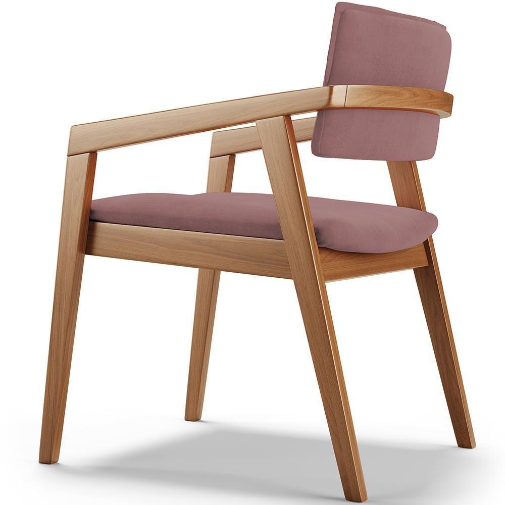 Kit 06 Cadeiras Para Sala De Jantar Estar Living Giorgia B04 Suede Rosê - Lyam Decor - 2