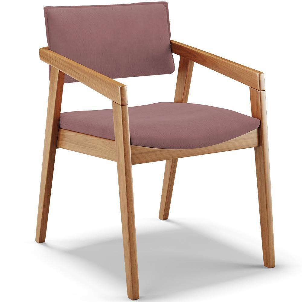 Kit 06 Cadeiras Para Sala De Jantar Estar Living Giorgia B04 Suede Rosê - Lyam Decor - 7