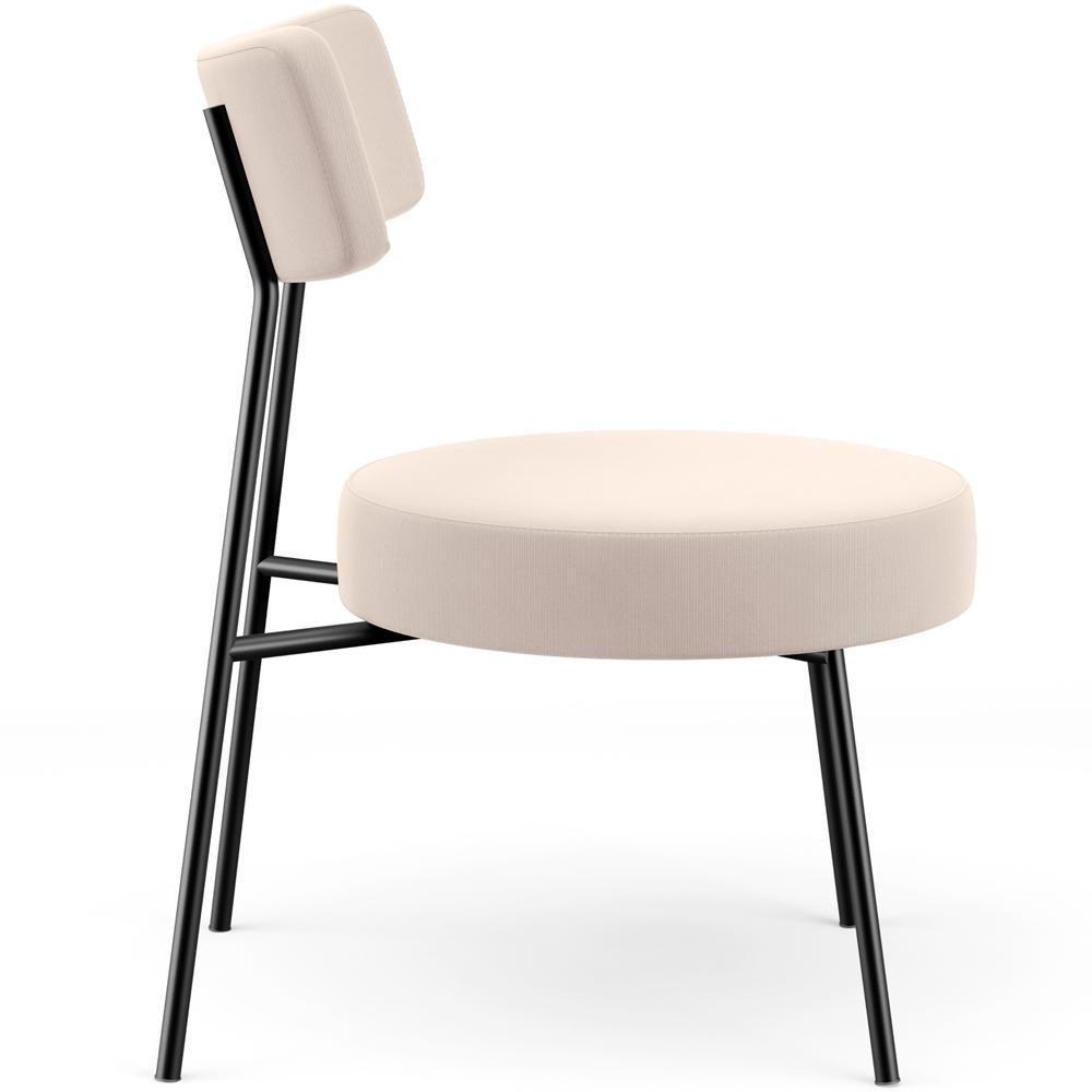 Kit 02 Poltronas Decorativas Para Sala De Estar Base Fixa Londres L02 Suede Bege - Lyam - 2