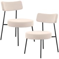 Kit 02 Poltronas Decorativas Para Sala De Estar Base Fixa Londres L02 Suede Bege - Lyam - 1