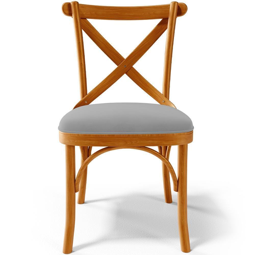 Kit 08 Cadeiras Para Sala De Jantar E Estar Living Estofada ávila L02 Suede Cinza - Lyam - 4