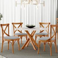 Kit 08 Cadeiras Para Sala De Jantar E Estar Living Estofada ávila L02 Suede Cinza - Lyam - 8