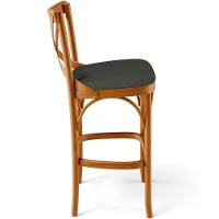 Kit 04 Banquetas Altas Cozinha Bancada Bar Sala Jantar Estofada ávila L02 Linho Verde Musgo - Lyam - 2