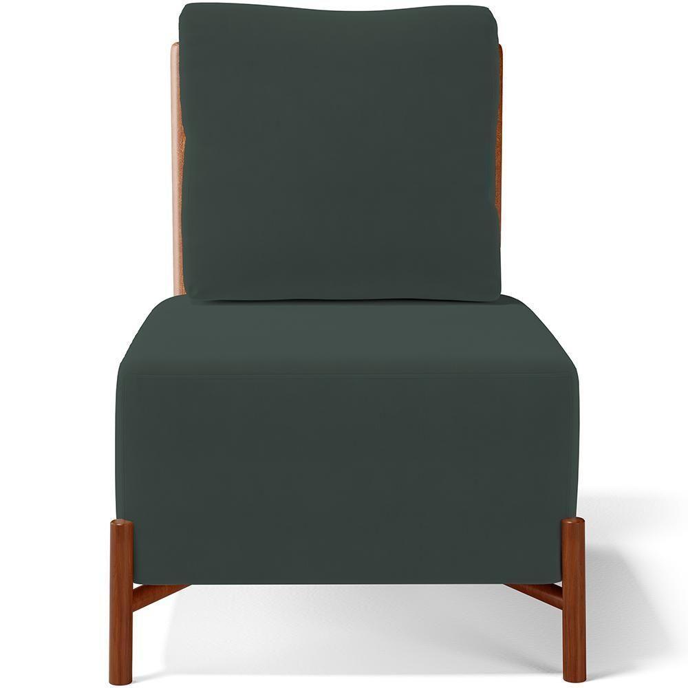 Kit 02 Poltronas Decorativas Sala Estar Living Hungria L02 Couríssimo Camel Suede Verde Musgo - Lyam - 4