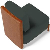 Kit 02 Poltronas Decorativas Sala Estar Living Hungria L02 Couríssimo Camel Suede Verde Musgo - Lyam - 2
