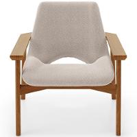 Kit 02 Poltronas Decorativa Para Sala De Estar Living Base Madeira Becker L02 Bouclê Creme - Lyam Decor - 6