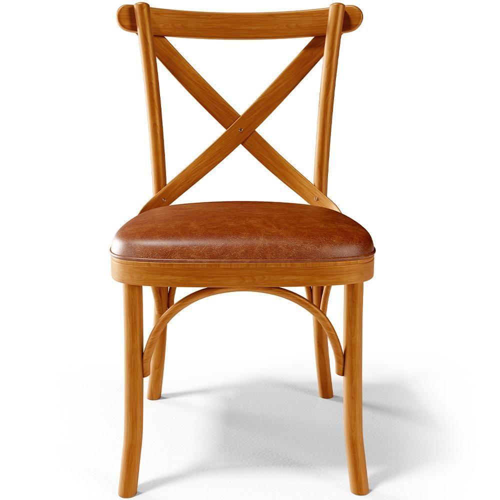 Kit 08 Cadeiras Para Sala De Jantar E Estar Living Estofada ávila L02 Couríssimo Camel - Lyam - 4