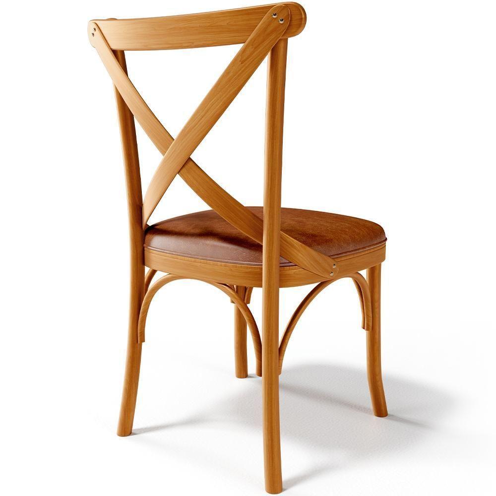 Kit 08 Cadeiras Para Sala De Jantar E Estar Living Estofada ávila L02 Couríssimo Camel - Lyam - 5