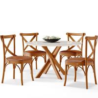 Kit 08 Cadeiras Para Sala De Jantar E Estar Living Estofada ávila L02 Couríssimo Camel - Lyam - 2