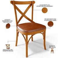 Kit 08 Cadeiras Para Sala De Jantar E Estar Living Estofada ávila L02 Couríssimo Camel - Lyam - 6