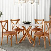 Kit 08 Cadeiras Para Sala De Jantar E Estar Living Estofada ávila L02 Couríssimo Camel - Lyam - 8