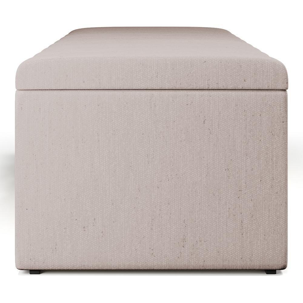 Calçadeira Recamier Baú Para Cama De Casal King Dália 195x50 Cm W01 Linho Cru - Lyam - 4