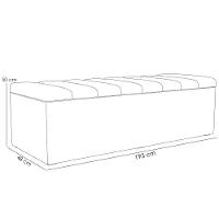 Calçadeira Recamier Baú Para Cama De Casal King Dália 195x50 Cm W01 Linho Cru - Lyam - 3