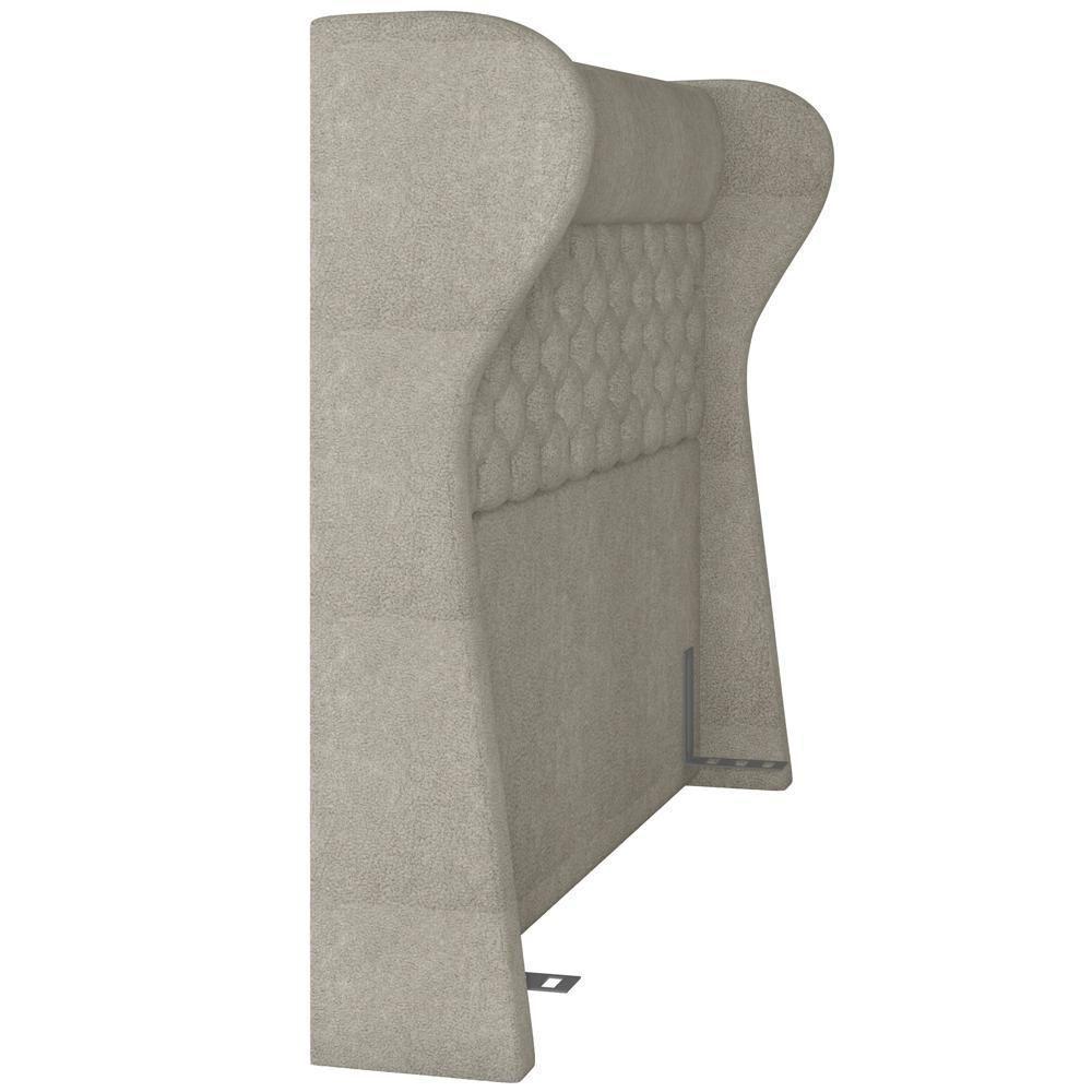 Cabeceira Cama Box King 195 Cm P05 Madrid Bouclê Creme - Lyam Decor - 3