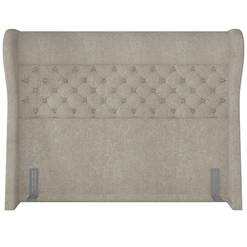 Cabeceira Cama Box King 195 Cm P05 Madrid Bouclê Creme - Lyam Decor - 4