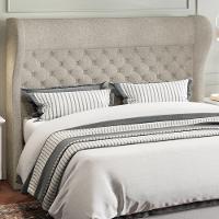 Cabeceira Cama Box King 195 Cm P05 Madrid Bouclê Creme - Lyam Decor - 5