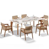 Kit 06 Cadeiras Para Sala De Jantar Estar Living Giorgia B04 Linho Bege Escuro - Lyam Decor - 3