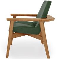 Poltrona Decorativa Para Sala De Estar Living Base Madeira Becker L02 Couríssimo Verde Musgo - Lyam Decor